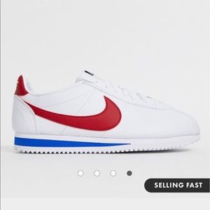 Nike White Red And Blue Classic Cortez Sneakers